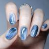 24 Stuks Blauwe Gradiënt Korte T-Vorm Nepnagels Elegante Press-On Nageltips Verfijnde Manicure
