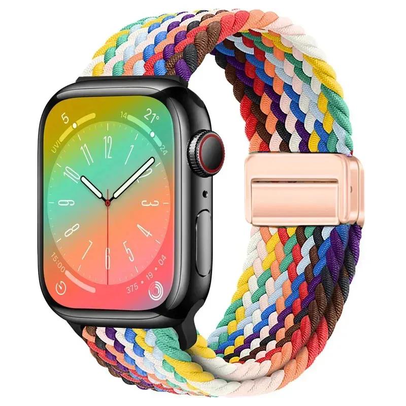 Woven nylon strap For Apple Watch 10 42mm 46mm Ultra 2 49mm 9 8 7 45mm 41mm breathable bracelet For iwatch 6 5 4 3 SE 44mm 40mm