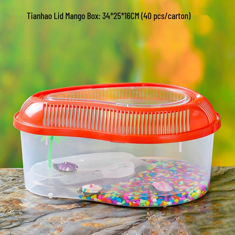 Children's Portable Transparent Pet Transport Box: Small to Large Fish/Turtle Tank