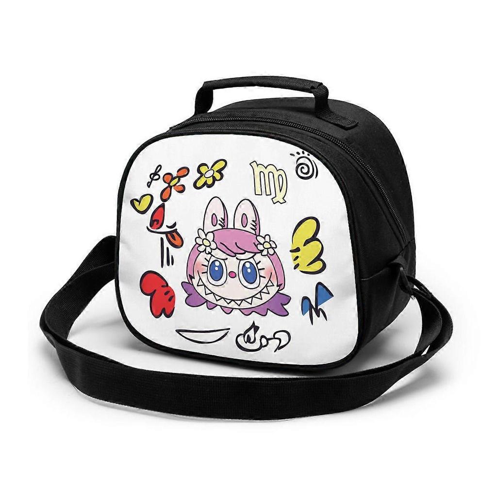 Insulated Lunch Bag  Portable Cooler Tote with Zipper, Cartoon Design