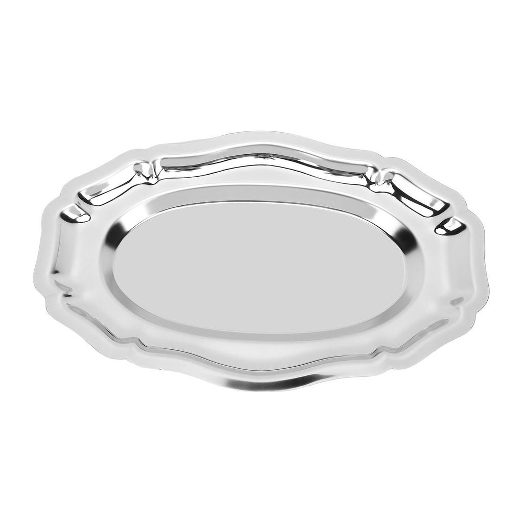 Serving Tray 304 Stainless Steel Dessert Plate Multi Purpose Reusable Decorative Appetizer Platter for Kitchen Party