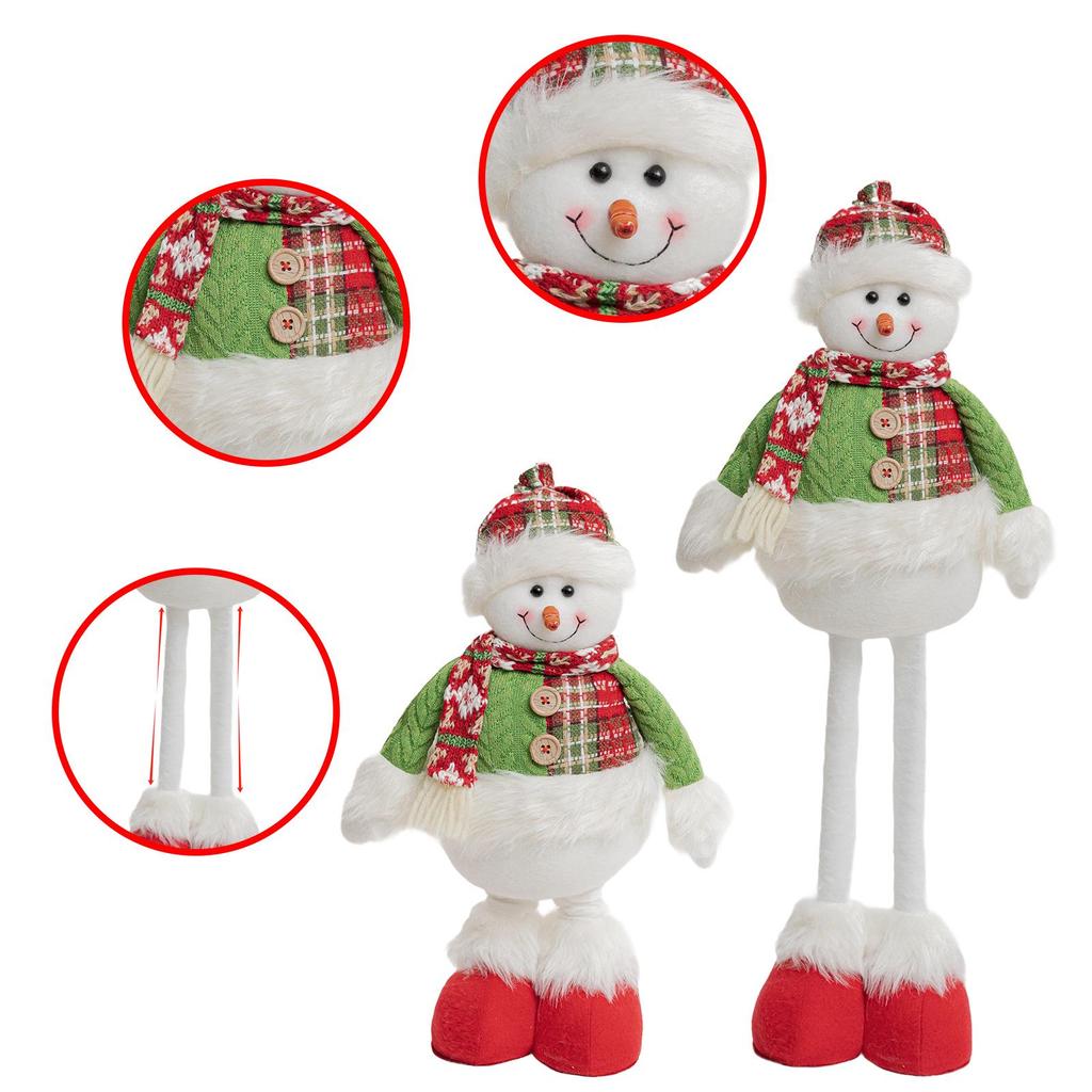 Retractable Standing Santa & Snowman Window and Desktop Christmas Decoration Ornament