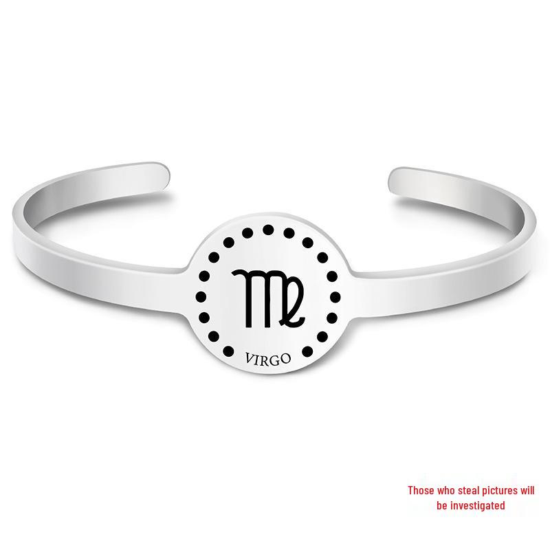 Twelve Constellations Stainless Steel Bracelet - Engraved Titanium Christmas & Birthday Gift