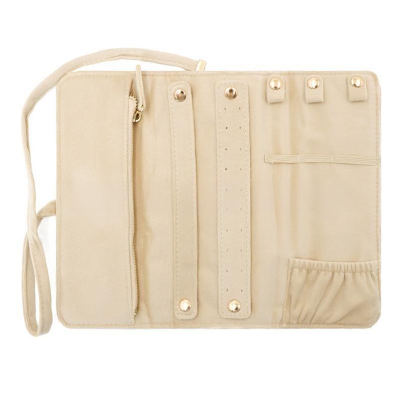 A52E Luxury Velvety Jewelry Compact Travel Storage Organizers Storage Bags For Earrings Necklaces Rings