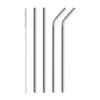 4Pcs Stainless Steel Straws for Stanley Cup 40oz with Cleaning Brush Reusable Straws Straight Bent Metal Straw Set Kitchen Tool