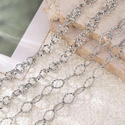 1Meter/Pack Two Sizes 304 Stainless Steel Oval Shape Handmade Chains for DIY Necklace Bracelets Jewelry Making Accessories