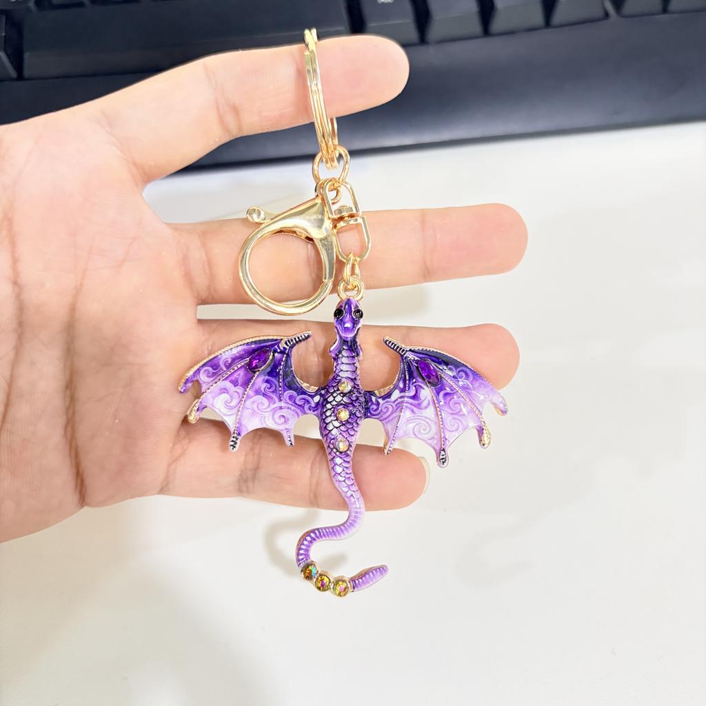 Fantasy Dragon Enamel Set Wyvern Bag Pendant Car Key Accessories Gift Bag Charm