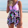 New Women's Summer Fashion Print Skirt Split Independent Pants Large Swimwear