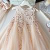 Girls Summer Sequin Sleeveless Tulle Princess Dress Elegant Party Gown For Kids Special Occasions
