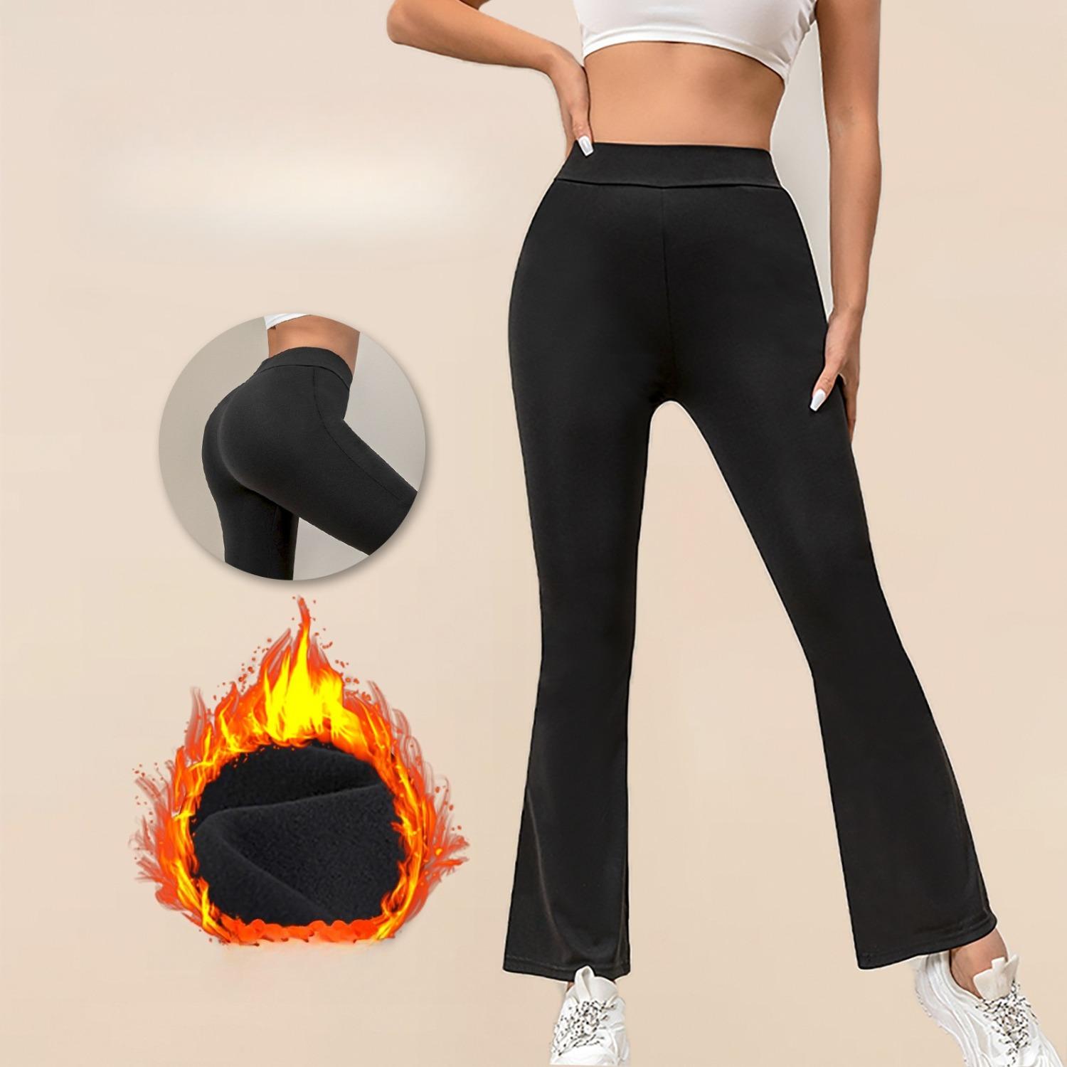 Women s High Waist Flared Leggings Pants Slim Fit Casual Yoga Trousers Plus Size S