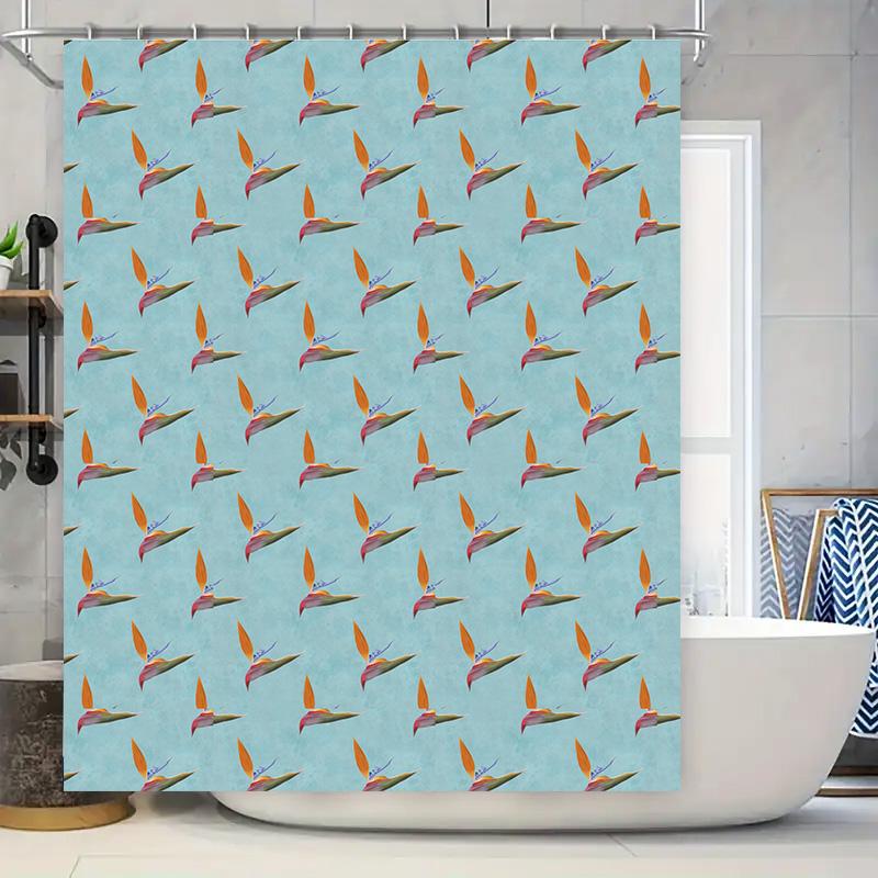 

Bright Bird Pattern Shower Curtain Bath Decor, Waterproof Fabric, Modern Style Home Decoration For Bathroom W60H190(CM)-1 Pcs