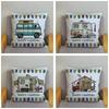 45X45Cm Happy Campers Owl Motorhome Print Pillow Case Soft Polyester Sofa Car Seat/Back Cushion Cover For Home Decor Pillowcases