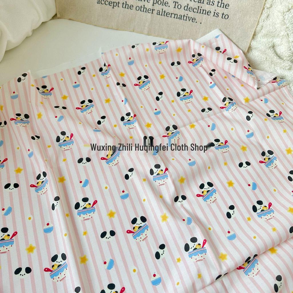 100% Cotton Digital Print Stripe & Floral Fabric for Kids' & Women's Wear, Pajamas, Homewear, Tablecloth DIY