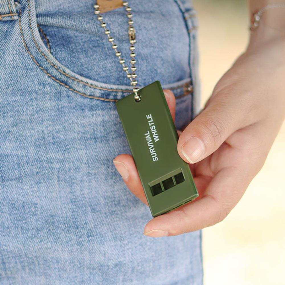 Triple Frequency Survival Whistle with Keychain High-Pitch Emergency Safety Whistle for Outdoor Camping and Wilderness Rescue