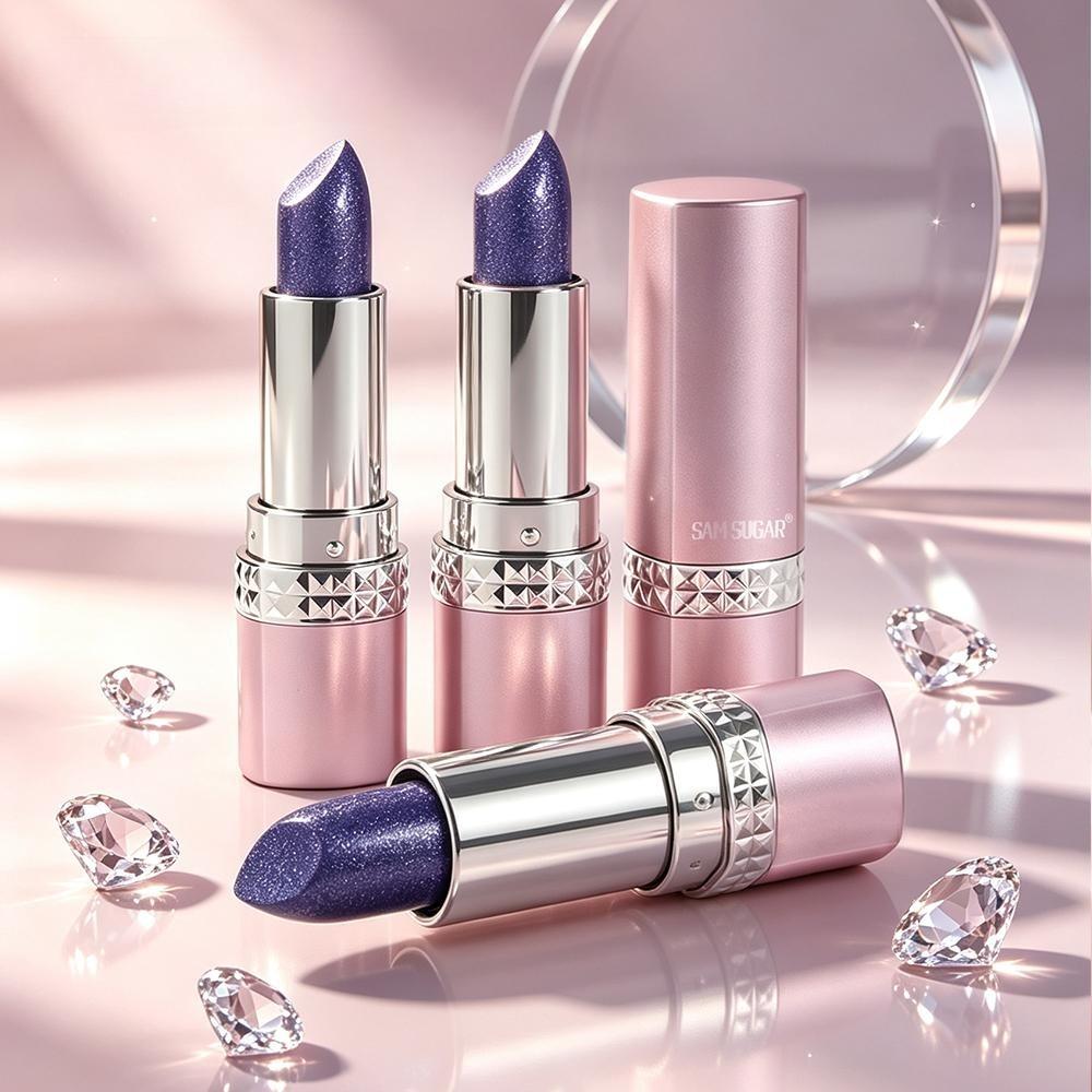 Rossetto Magico Che Cambia Colore, Balsamo Labbra Mood Scintillante Blu Che Diventa Rosa, Trucco Lucidalabbra Glitter Impermeabile Idratante A Lunga Tenuta