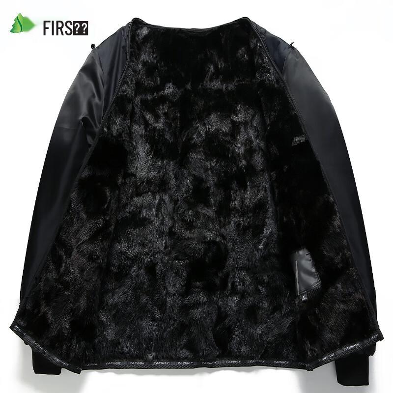 Shanshan Men's First Layer Sheepskin Leather Motorcycle Jacket