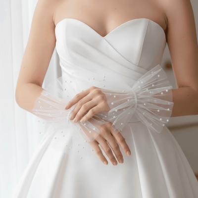 Wedding Dress Bride Arm Sleeves Decoration False Tulle Sleeves Bride Sleeve Wristband  Party