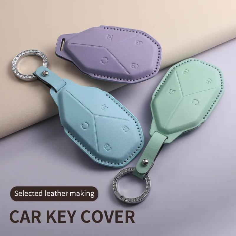 Pu Leather Car Key Case Cover For Byd Formula Leopard Super 5 Super 8 Super 3 9 Car Keychain Cover Shell Garnish Car Accessories