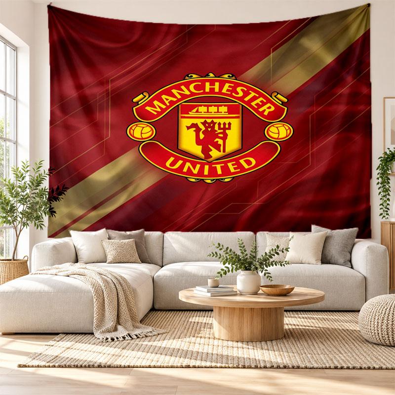 Manchester United Wall Tapestry, Soft Fabric Wall Hanging, Decorative Backdrop For Bedroom Home Wall Art