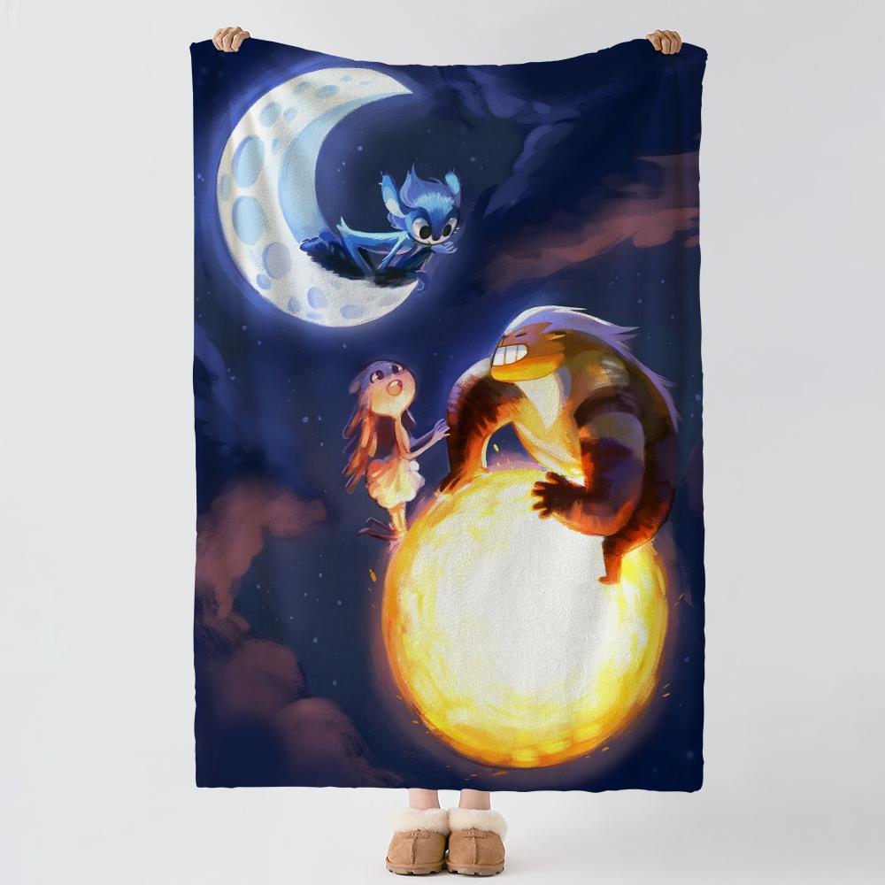 Movie M-Mune Guardian of the Moon-n Throw Thick Comfort Flannel Quilt, Multi-scene Use Indoor Outdoor Daily Nap