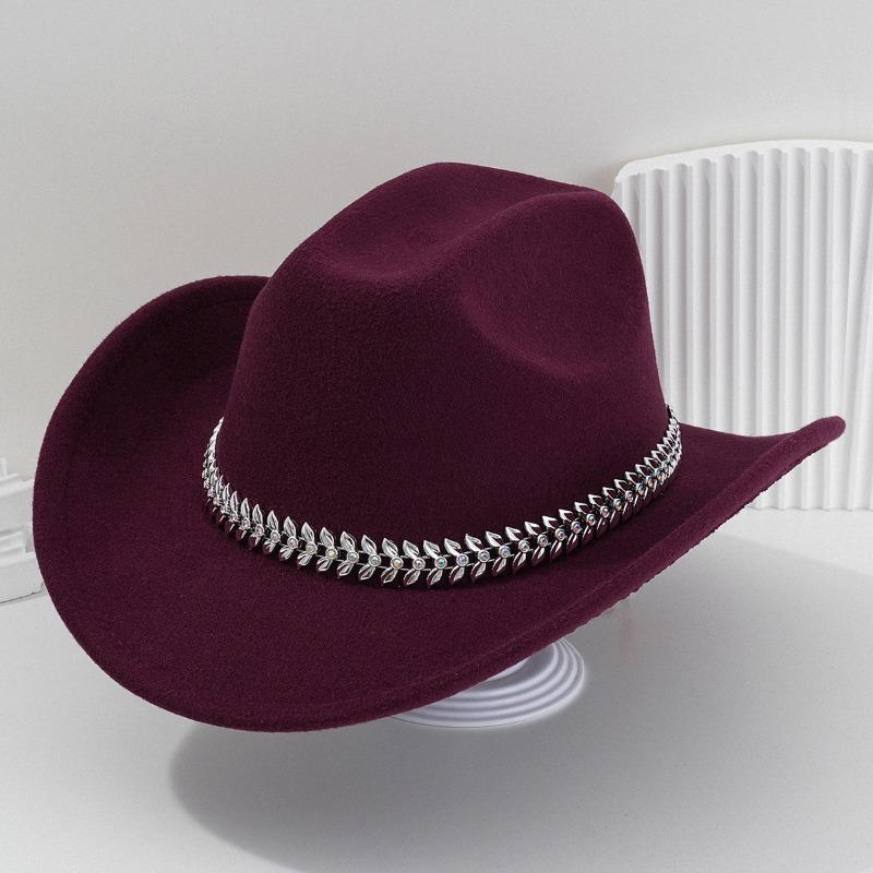 Unisex Panama Französischer Stil Jazzhut Mit Blatt Strassgürtel Für Party