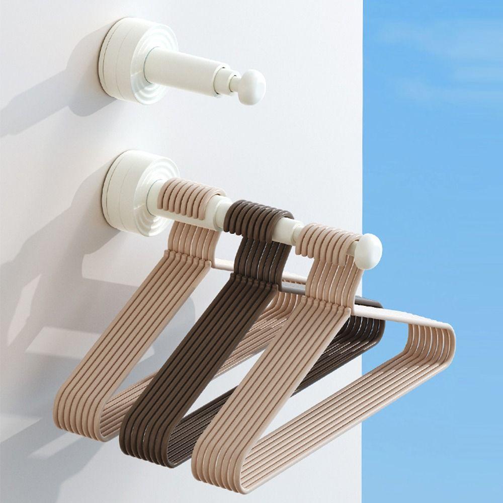 Wall Mounted Hanger Storage Rod Retractable Hanger Organizer with Adjustable New Storage Shelf