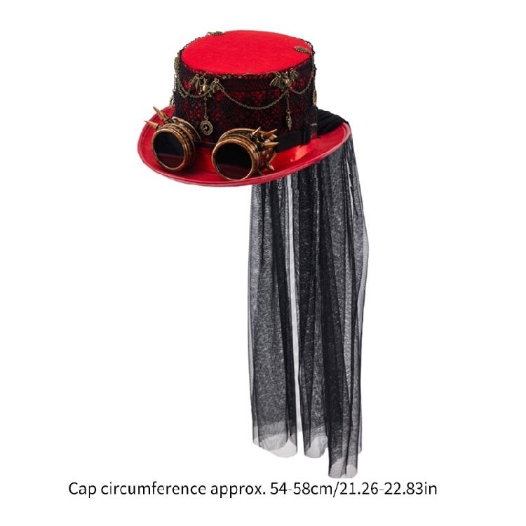 Goggles Top Hat Victorians Hat Handmade Magicians Hat Steampunks Gear Hat
