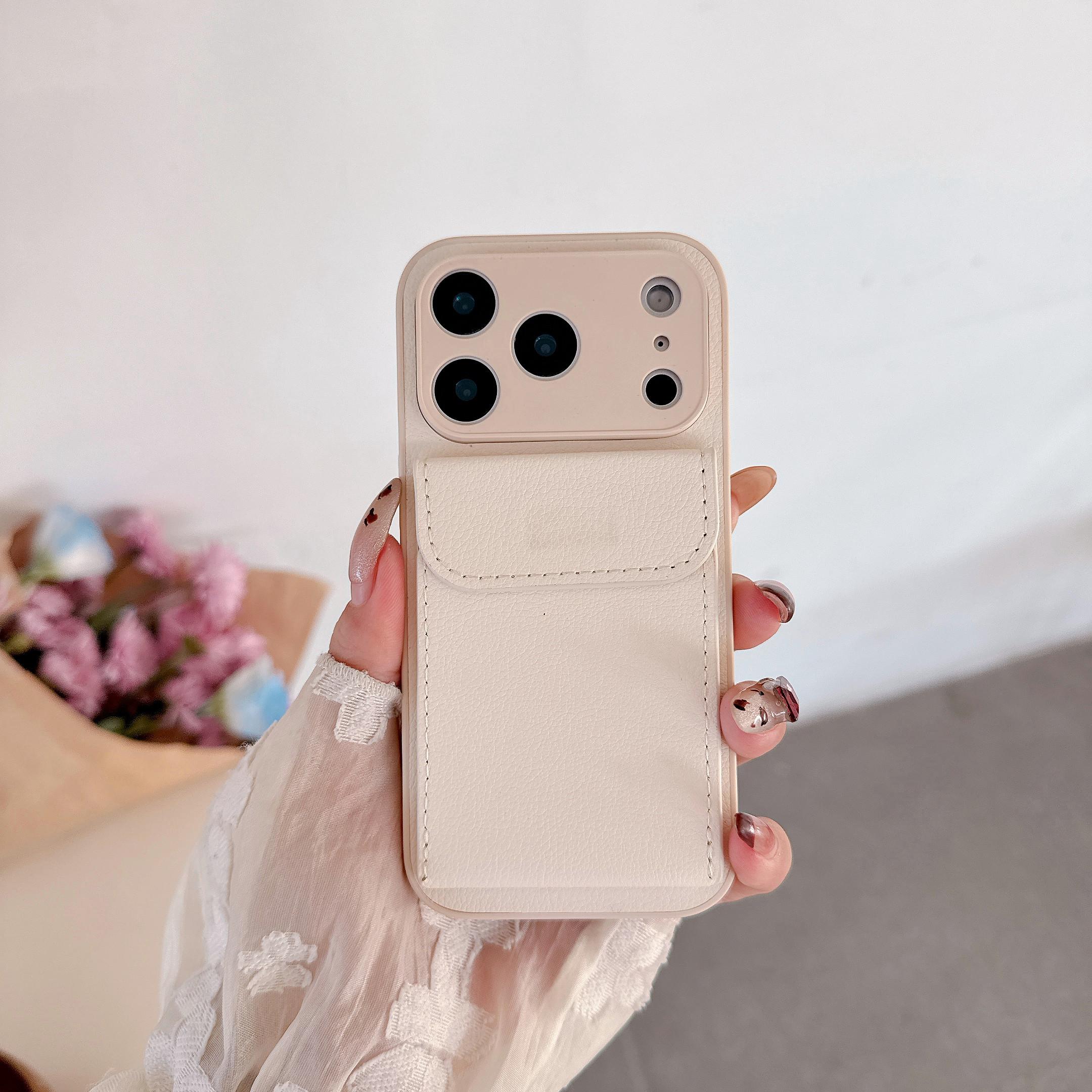 

Матовий бампер-чохол зі шкіряною текстурою та слотом для карток для iPhone 17 Air 16 16E 15 14 13 Mini 12 11 Plus Pro X XS XR Max Захисна кришка iPhone Air