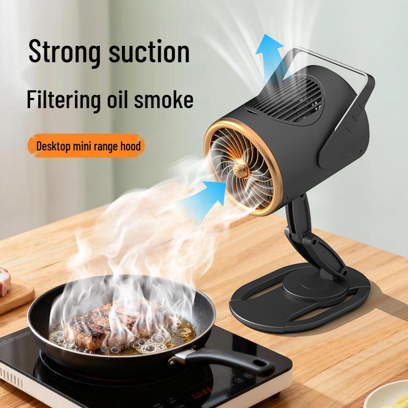 Desktop Foldable Range Hood: Three-Speed, High Suction, Deodorizing, Filtering for Outdoor Barbecue and Hot Pot.
