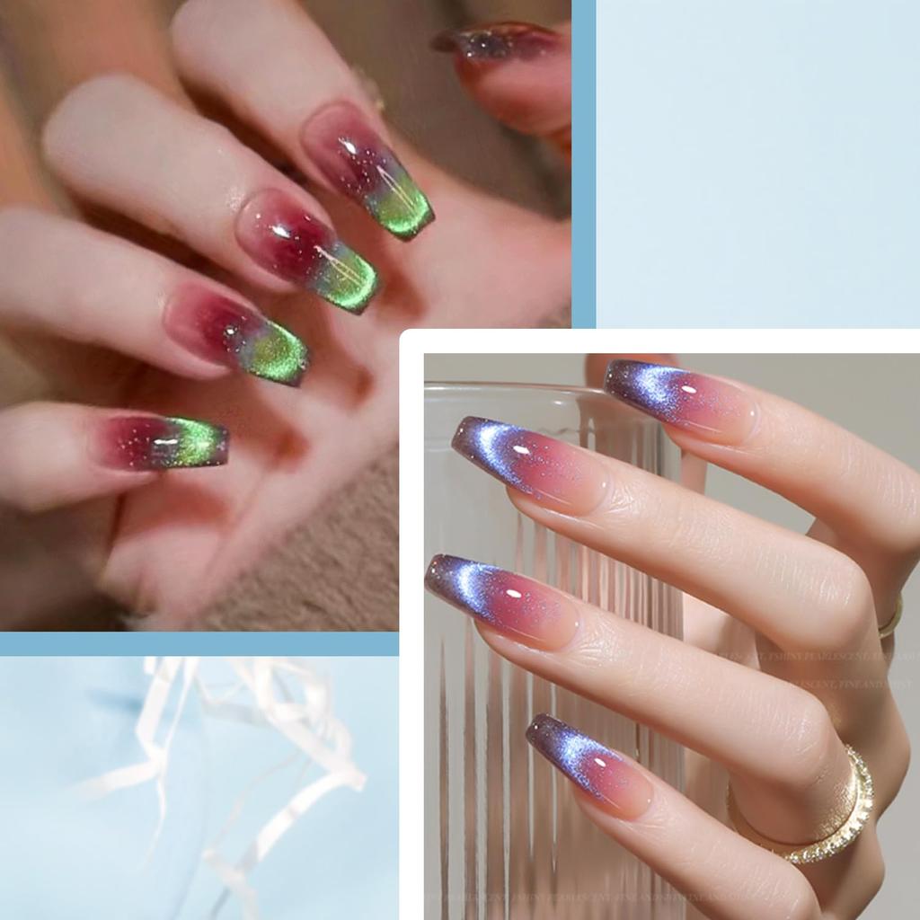 Biutee Gel Nail 6 Colors Magnetic Nail Fine Diamond Dazzling Cat Eye Gel Polish, Glitter, 8ml, UV/LED Compatible, Sparkling, Polish, Glitter, Gel,