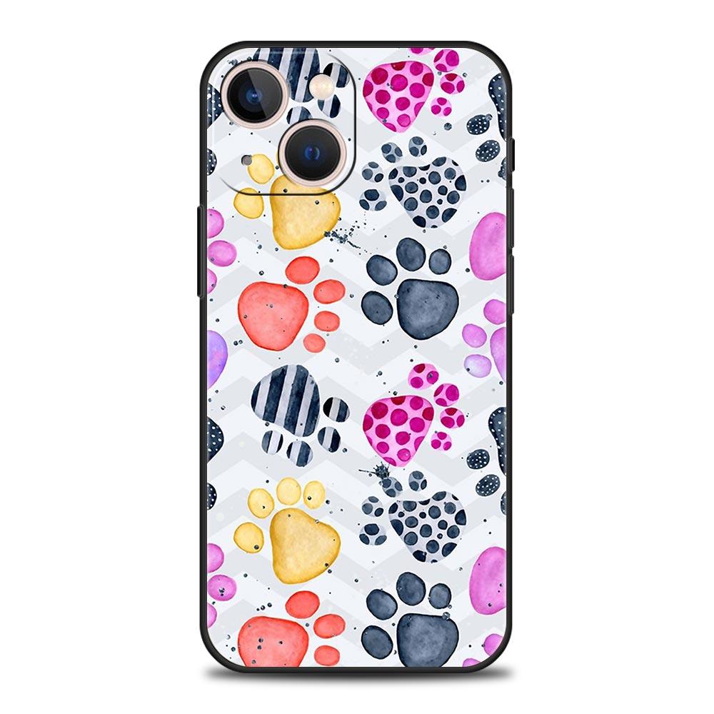 Süße Katze Hund Pfote Liebe Luxus Handyhülle für iPhone 13 15 14 12 Mini 11 Pro MAX XR X SE XS 7 8 Plus Silikon Schutzhülle