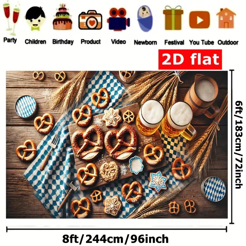 Bayerische Blau-Weiß karierte Oktoberfest-Wandbehang, Bierparty-Hintergrund