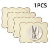 Nordic Waterproof Dining Mat Oil-Proof Rectangular Solid Place Mat Lace Decorative Edge Heat-Resistant Table Mats Kitchen Supply