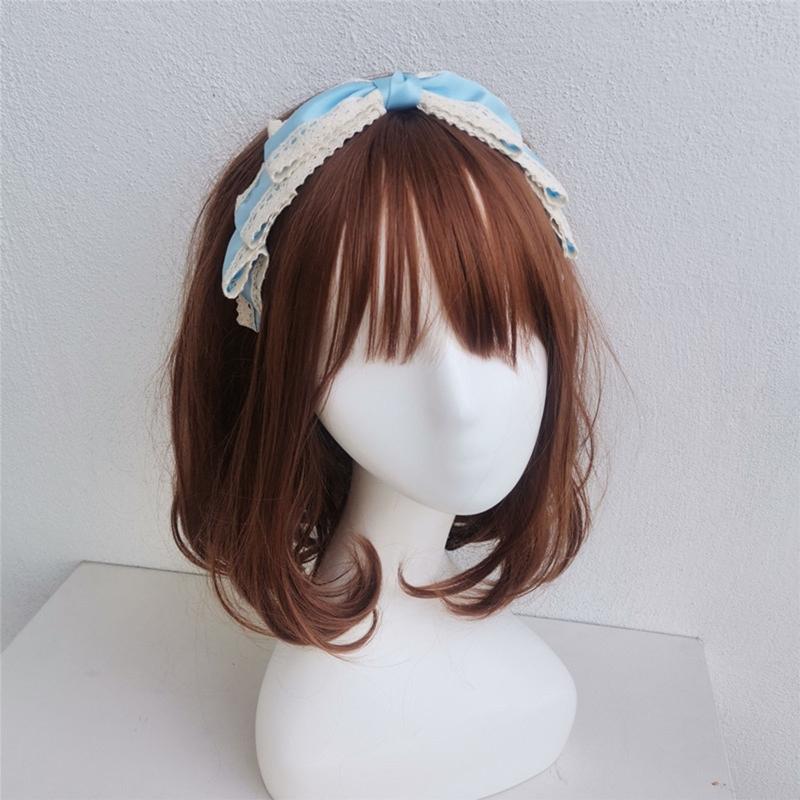 Multicolor Lolita Lace Hair Hoop Sweet Big Bowknot Headband Handmade Hair Accessories Gift for Girlfriend Daughter