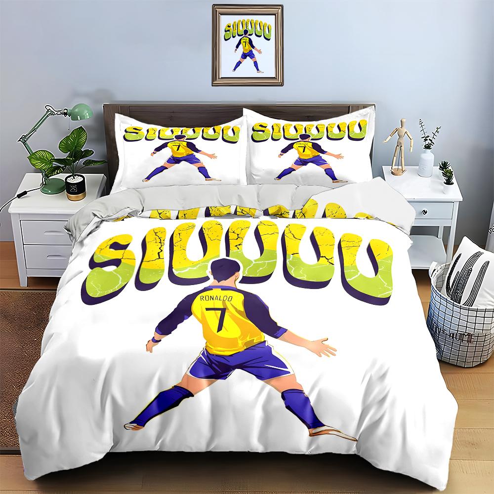 "Ronaldo figure and SIUUU." Bedding sets Duvet cover sets Duvet covers Pillowcases(1 * Duvet Cover 2 * Pillowcases, without duvet insert)