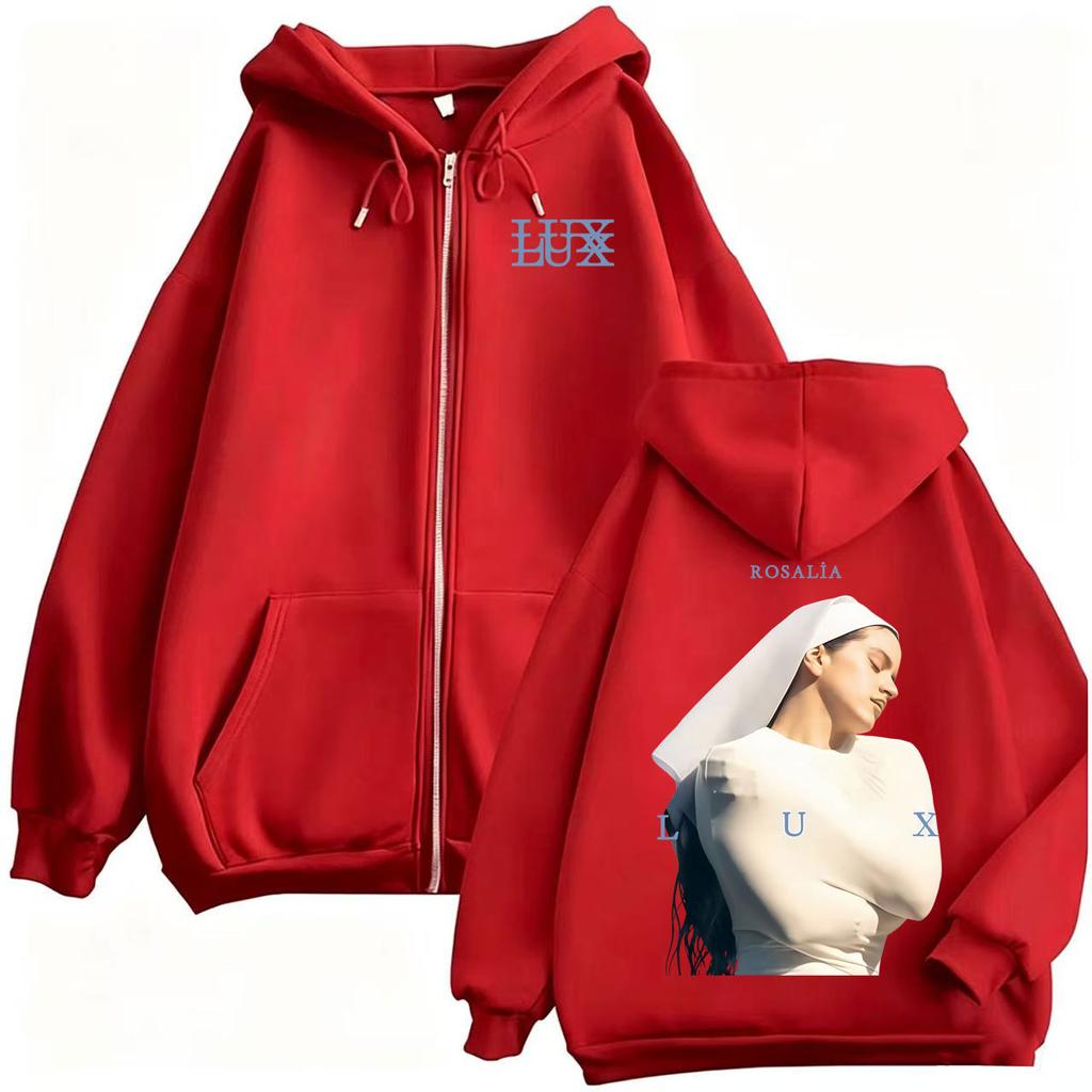 Rosalia Lux Tur Fermuarlı Kapüşonlular Erkek Kadın Moda Estetik Ceket Sweatshirt Yüksek Kalite Montlar