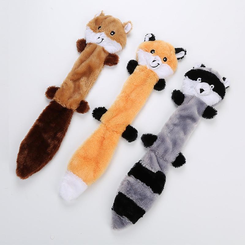 Interactive Pet Dog Toy Plush Squirrel Raccoon Chewable Teeth Grinding Skin Shell Pet Supplies Factory