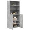 VidaXL Buffet haut gris béton 80x42,5x185 cm bois d'ingénierie, buffet, armoire de rangement, panneau latéral, armoire, 3281381