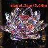 1pc Handcrafted Crystal Lotus Ornament For Home Decor And Desk Cabinet Decoration
