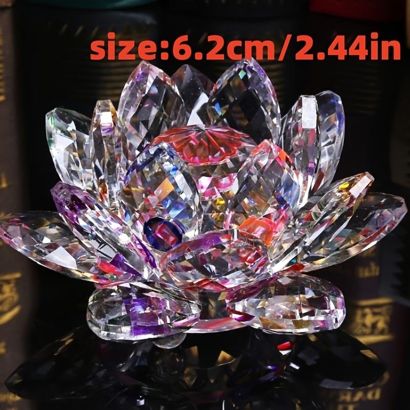 1pc Handcrafted Crystal Lotus Ornament For Home Decor And Desk Cabinet Decoration