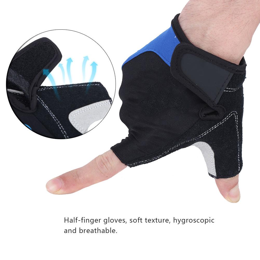 Knitted Fabric Unisex Half Finger Riding Glove Breathable Shockproof Cycling Gloves