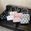 Cute Polka Dot Tote Bag For Women Large Capacity Shoulder Bag Sweet Aesthetic Handbag College Students Daily Commute Shopper Bag