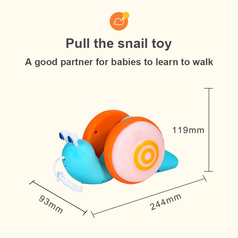 Puxar Corda Desenho Animado Caracol Brinquedo de Estimação Bebê Aprende a Engatinhar e Puxar Brinquedo Educação Infantil Brinquedos Bebê Criança Brinquedo