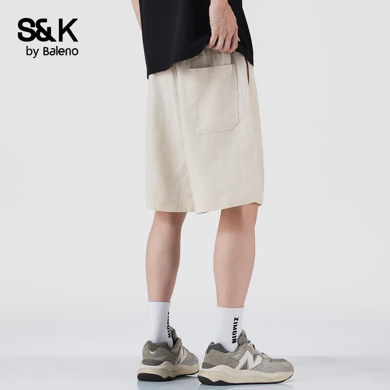 Baleno Men's S&K Series Pure Linen Loose Fit Shorts