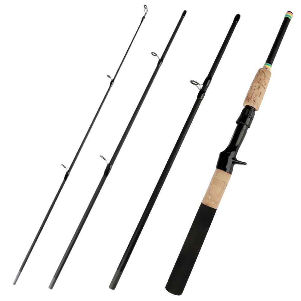 FTK NEW 1.8M 2.1M Telescopic Fishing Rod Carbon Fiber Lengthen wooden handle Spinning Casting Rod Portable Trout Rod