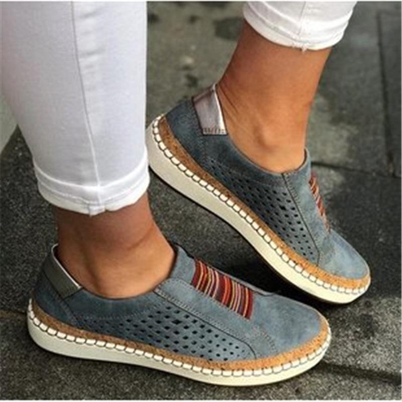 Plus Size Women's Shoes, Flat Shoes, Color Block Loafers, Thick-soled Casual Shoes, Slip-on Shoes, Height-increasing Shoes