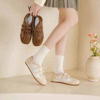Mode Flachsohlige Deutsche Trainingsschuhe Damen Neue Sommer Ausgehöhlte Atmungsaktive Freizeitschuhe Mode Weichsohlige Kleine Sneaker