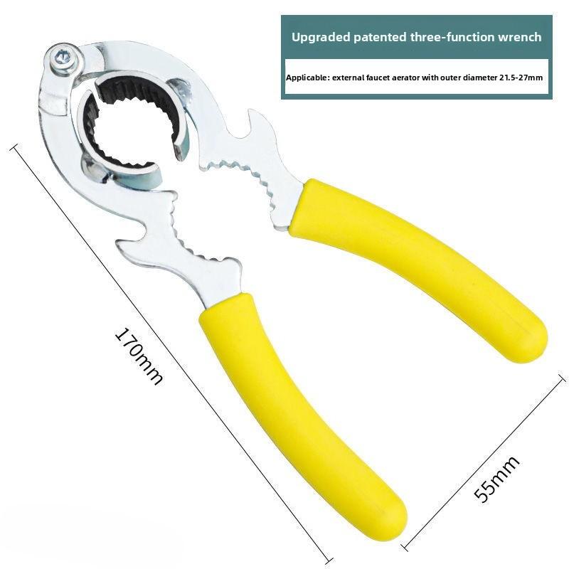 1pcs Faucet Aerator Wrench Water Outlet Loosening Device Circular Pipe Clamp Universal Disassembly Tool Multifunctional Clamp