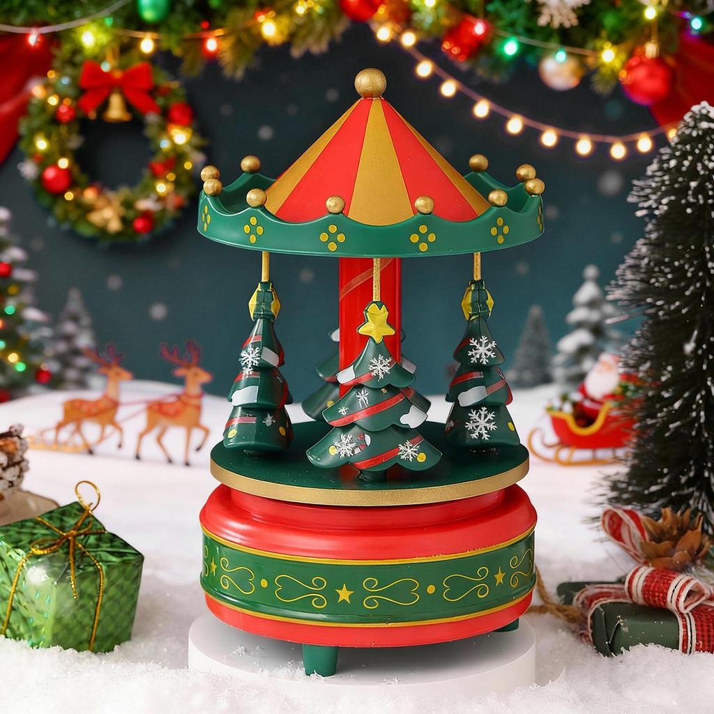 Carillon Giostra Albero di Natale: Regalo di Compleanno Creativo e Ornamento da Scrivania