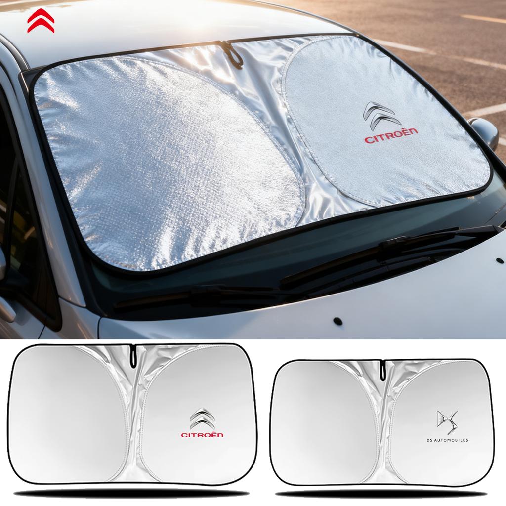 1 Stück Auto Windschutzscheiben Sonnenschutz Faltbare Sonnenblende Abdeckung Für Frontscheibe UV-Schutz Für Citroen C3 C4 DS Berlingo Cactus C4L C5
